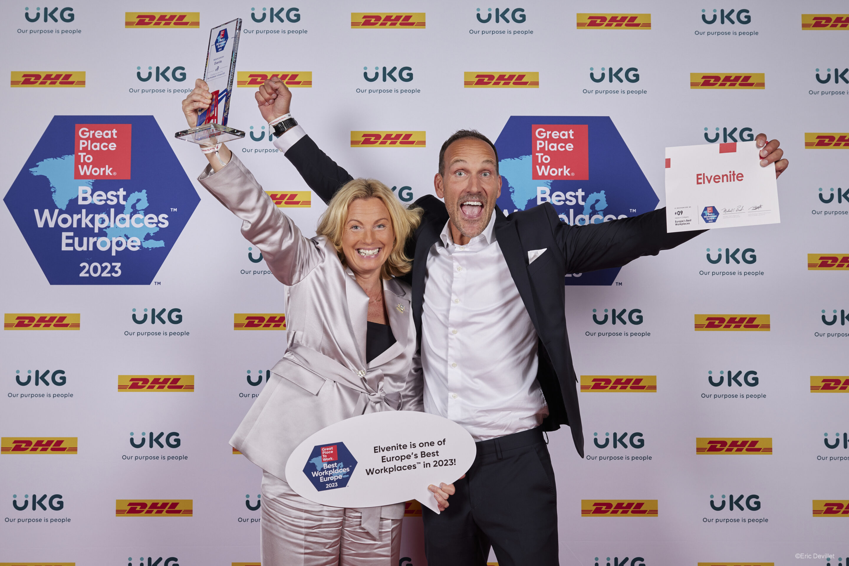 Mathias Dyberg and Åsa Klevmarken at the GPTW gala in Luxembourg