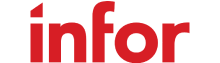 Röd logotyp med texten "infor".