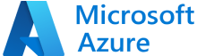 Microsoft Azures logotyp med en stiliserad, blå bokstav "A" och texten "Microsoft Azure" i blått.